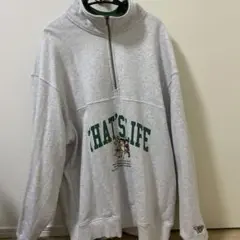 THAT'S LIFE ハーフジップ スウェット グレー