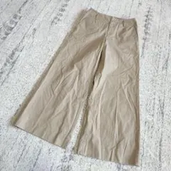 ビーミングバイビームス　ワイドパンツ　フレアパンツ　ベージュ　S　コットン