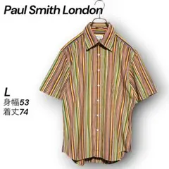 Paul Smith London マルチストライプ 半袖シャツ 日本製 Lのサムネイル