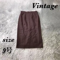 Vintage ヴィンテージ (9号) 膝下丈タイトスカート 日本製 裏地付のサムネイル