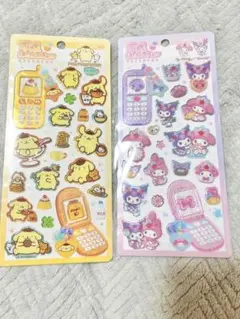 平成はっぴーフォン サンリオ 立体 ぷっくり シール ポムポムプリン マイメロ