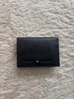 【新品未使用】TOMMY HILFIGER ブラック レザー カードケース