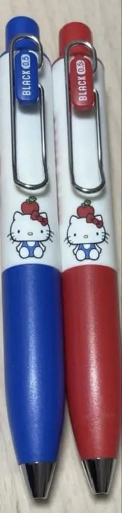 韓国限定☆キティ ボールペン 赤と青 2本セット☆ 短めサイズ 12センチ