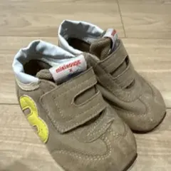 13.5【ミキハウス】ミズノ ベージュ ベルクロシューズ