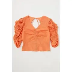 新品✨タグ付き マウジー GATHER SLEEVE ブラウス オレンジ 1