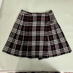 バーバリーブルーレーベル　プリーツスカート　巻きスカート　チェック　ブラック　S