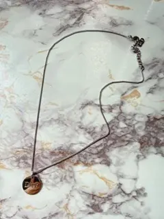 Christian Dior ロゴ サークル ネックレス シルバー
