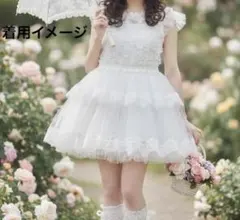 【美品】Candy Rain ゆめかわ 姫系 フラワー レース ティアードドレス