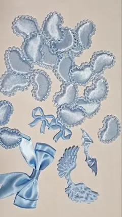 水色系ハンドメイドパーツ、セット