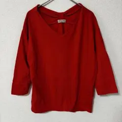 u*︎様 サマンサモスモス　レディース　カットソー　七分袖　オレンジ　春