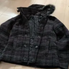 チェック柄ウール混合ジャケット