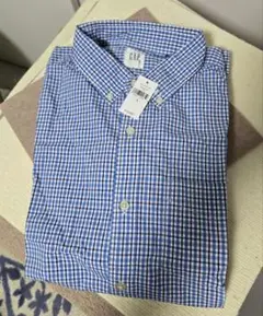 GAP 長袖チェックシャツ未使用ブルー系 L