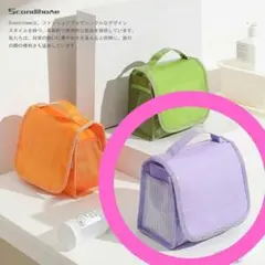 新品☆　トラベルポーチ 吊り下げ 大容量 洗面用具 防水 パープル 出張や旅行に