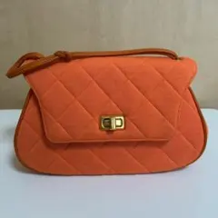 CHANEL 香奈兒 帆布 單肩包 橘色