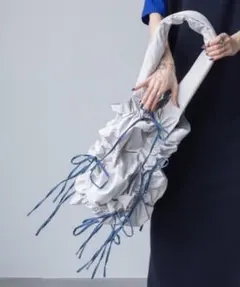 配色ドロストリボントートバッグ