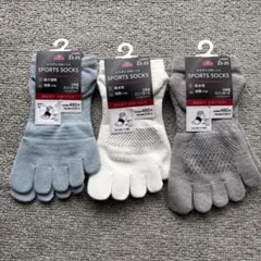 5本指ソックス 3足　23-25cm 靴下　すべり止め付　アーチサポートのサムネイル