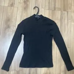 【UNIQLO 】リブ編み 長袖ニット ホワイト　M レディース　黒