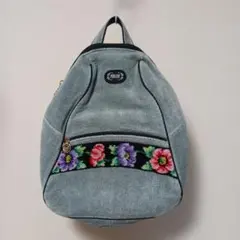 FEILER 花柄刺繍 リュック グレー