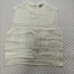 ZARA BASIC ノースリーブブラウス アイボリー M
