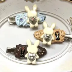 うさぎ　ホイップデコ　クリップ　ヘアピン