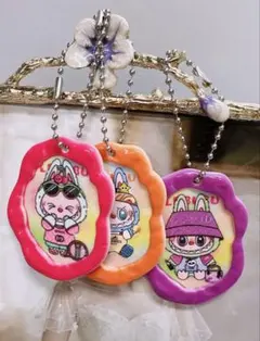 【ハンドメイド】可愛いブブ　アクリルキーホルダー　3セット　両面　プレゼント付き