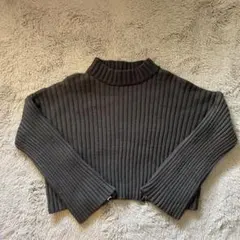 ZARA カーキグレー ショート丈ニット