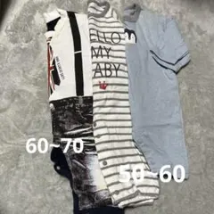 オーバーオール風ロンパース 60-70 50-60