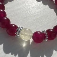 リビアングラス　ルビー　ブレスレット