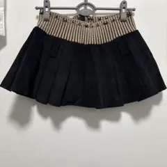 コーデュロイ フレアミニスカート 黒