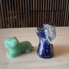 ヴィンテージ ガラスドッグ オブジェ ペア クリスタル 犬 - メルカリ