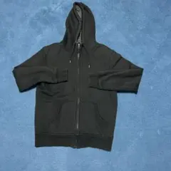 黒フリース内側フルジップパーカー