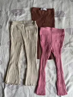 ZARA リブ編み フレアパンツ2- 3歳 ピンク