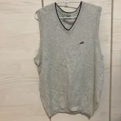Crocodile Vネック ニットベスト グレーのサムネイル