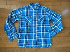 nanouniverse青と白のチェックネルシャツ 長袖サイズｌ