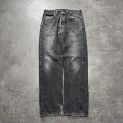 90sUSA製リーバイス501後染めブラックデニムW34L32黒ビンテージ古着