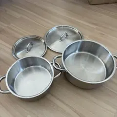 フィスラー　FISSLER 22cm 24cm ステンレス両手鍋 2個セットのサムネイル