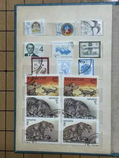 カザフスタンの使用済み切手　ソ連切手帳入り