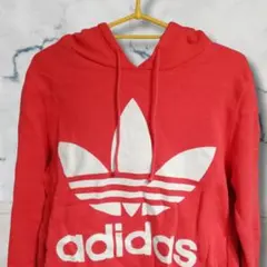 adidas トレフォイル ビッグロゴ パーカー ネオンピンク M〜Lサイズのサムネイル