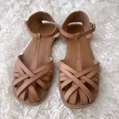 美品 ZARA レザー ストラップ サンダルのサムネイル