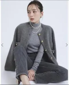 2025年最新】ラクーンブレンドノーカラーニットジャケットの人気