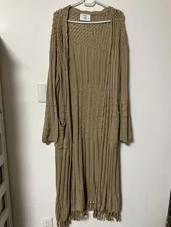 jouetie ベージュ レース編み ロングカーディガン