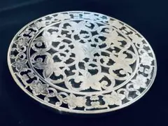 A ひし形 銀彩 イッチン 入手困難 陶芸家 伊藤剛俊 陶器 アートプレート13 A ひし形 銀彩 イッチン 入手困難 陶芸家 伊藤剛俊 陶器 アート