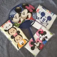 ディズニー フェイスタオル2枚＋ハンドタオル1枚＋団扇1個 第一生命ノベルティ品