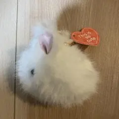 ふわふわウサギ型マスコット キーホルダー付き