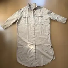 zara ロングシャツワンピース　ベージュ