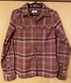 Columbia 長袖ネルシャツ M/L 赤系チェック