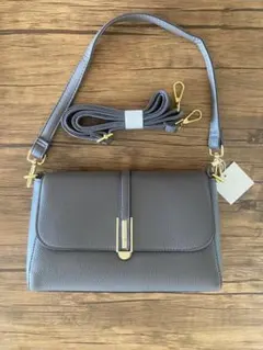 グレー ハンドバッグ 取り外し可能ストラップ
