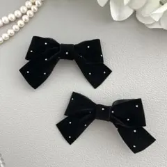 e5♡様専用ストーン付ベルベット足付きペアリボン　セレモニーにも