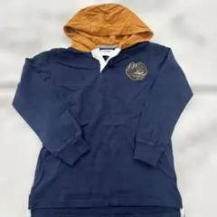 OLD NAVY フード付きポロシャツ ネイビー/オレンジ