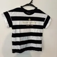 kate spade 黒白ストライプ Tシャツ　120センチ